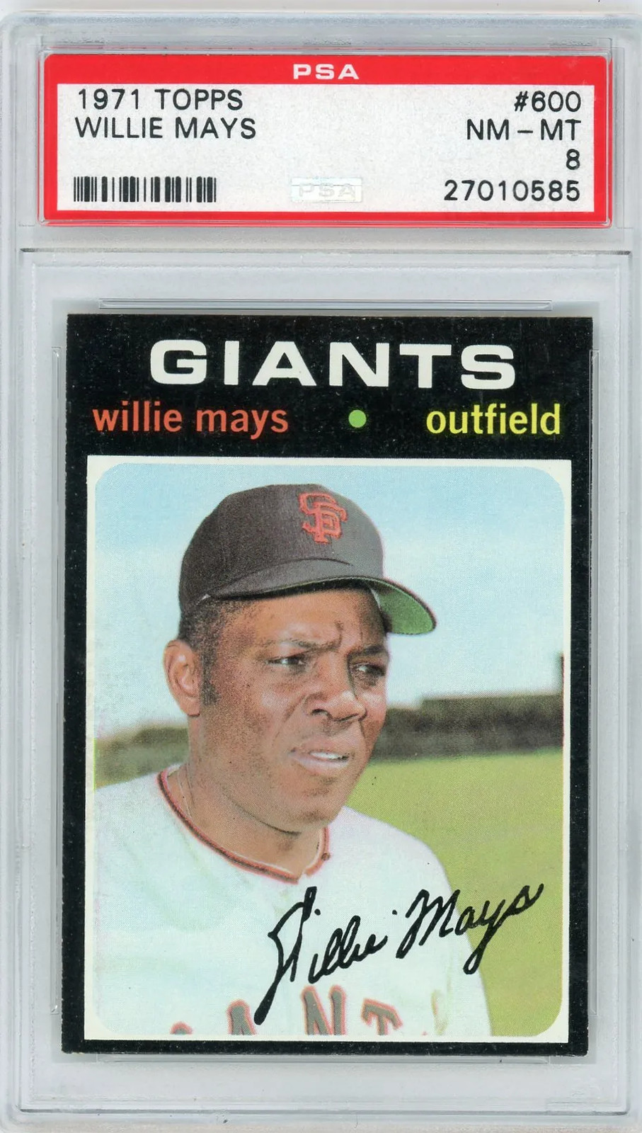 1971 Topps Willie Mays #600 PSA 8