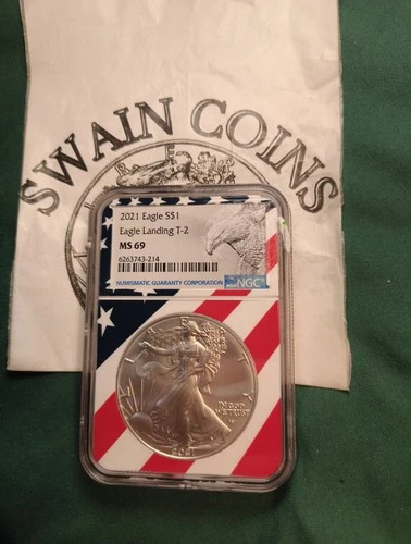 2021 American Silver Eagle NGC MS69 T2 EY106