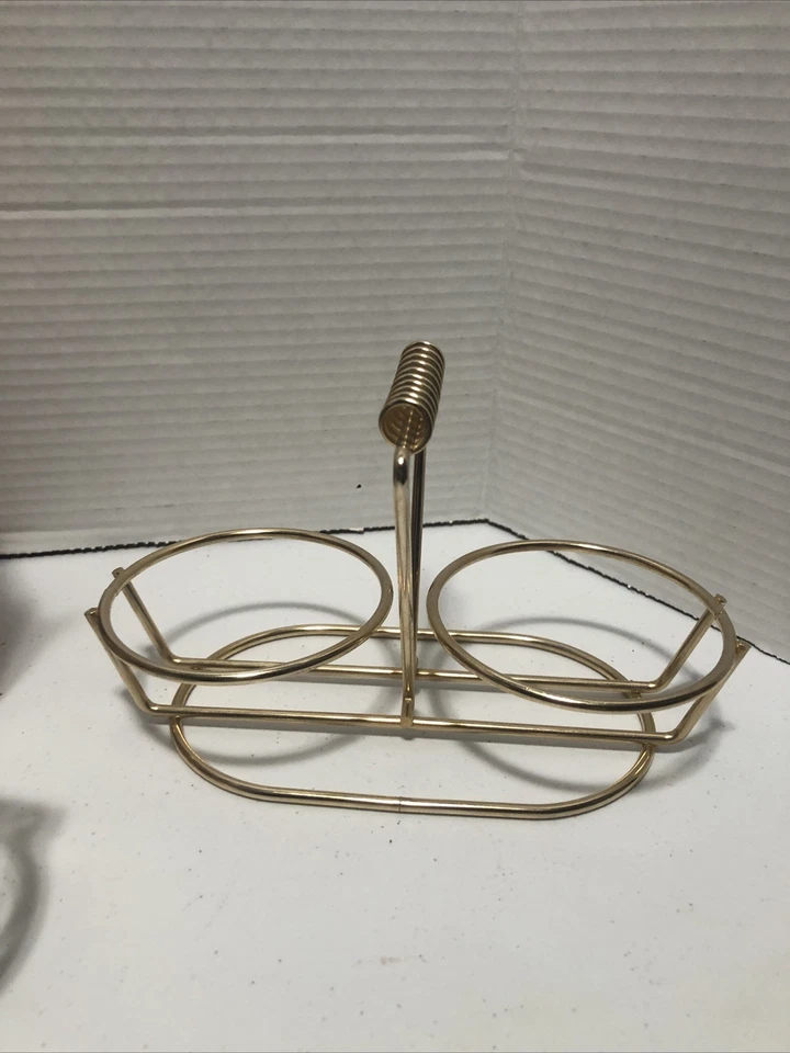 Juego de carrito vintage de azúcar y crema de vidrio esmerilado Libbey hojas doradas caja original Foto 3 de 4