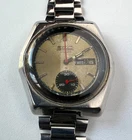 Vintage SEIKO 6139-7080 Automatic Chronograph Watch Mens Beige Dial 17 Jewels