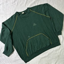 Vintage Rare 70s Men L Green Thin Raglan 7 Leisure Sweatshirt Pocket Distressed