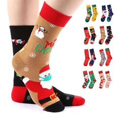 100 Cotton Christmas Leg Warmer Over the Calf Wool Socks Winter Holiday Xmas US