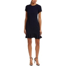 Shoshanna Lombard Navy Blue Mini Ruffle Dress Women’s 6