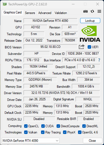 HP Omen GeForce RTX 4090 24GB 24G 384-bit GDDR6X PCI-E 4.0 NVIDIA Video Card - Afbeelding 18 van 23