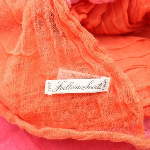 Silenciador estola grande Faliero Sarti algodón rosa naranja/YT para mujer Foto 4 de 4