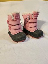 Infant/Toddler Size 5 White Faux Fur Lined Winter Cat And Jack Pink Snow Boots