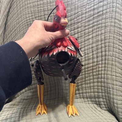 Wooden Rooster Shelf Sitter bird house Hand Painted Vintage Farmhouse Decor 14  