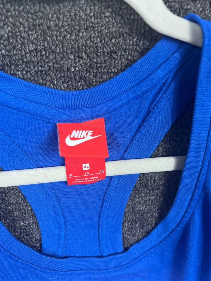 Nike Sportswear Logo Graphic Tank Top Womens Size XL Blue Sleeveless Athleisure - Image 4 of 4