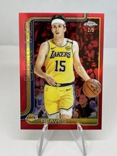 Austin Reaves 2025-26 Topps Chrome True Red Refractor /5 #126 Lakers Card