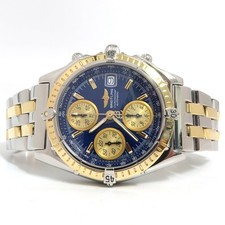 Breitling Chronomat Blue Dial Chronograph 39MM 18kt Yellow Gold & Steel D13050.1 2