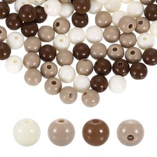 100pcs Khaki Acrylic Round Beads 8mm Plastic Resin Loose Bead,