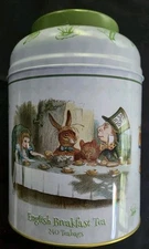 Alice's Adventures in Wonderland Large 9+" English Breakfast Tea Tin, 240 Sealed