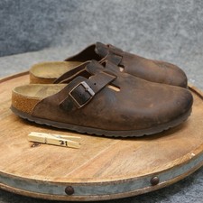 Birkenstock Boston Oiled Leather Soft Footbed Clogs Habana Brown Women 40 US 9 N
