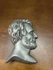 Vintage Cast Aluminum Abraham Lincoln Bust Relief Cast Art Wall Hanging 5.5 Inch — photo 1