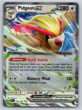 Pidgeot ex Holo Double Rare SV03: Obsidian Flames 164/197 NM