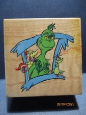 DR SEUSS GRINCH FRAMED ALL NIGHT MEDIA RUBBER STAMP WD MT VINTAGE RARE