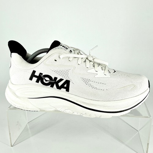 Hoka One One Mens Size 11 D Clifton 10 White Black Road Running Shoes