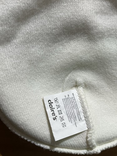 New Claire's white skeleton beanie cap mask - Picture 3 of 5