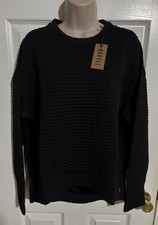 NOBULL Women s Quilted Crew Sweatshirt Black Long Sleeve Shirt Size Medium - NWT