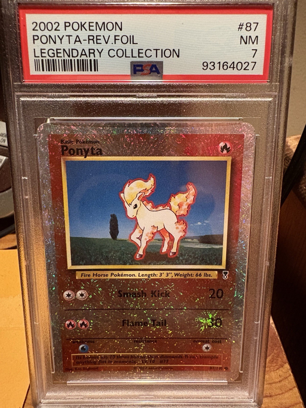 Pokemon 2002 Legendary Collection Ponyta Rev. Foil PSA 7