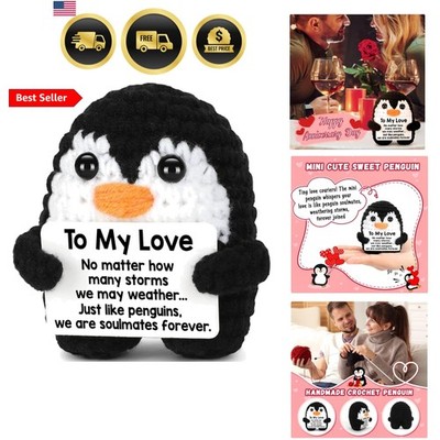 Gifts for Him Her Boyfriend Girlfriend, To My Love Handmade Crochet Mini Peng...