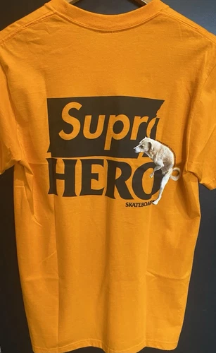 Tee shirt Supreme Antihero Dog orange taille S petit neuf avec étiquettes DS
