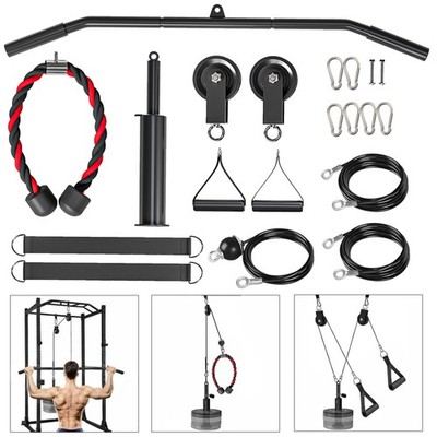 Weight Cable Pulley System for LAT Pull Down, Biceps Curl, Red