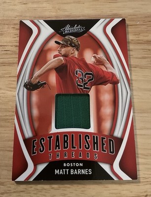 MATT BARNES 2022 PANINI ABSOLUTE ''ESTABLISHED THREADS'' GREEN JERSEY PATCH #MS501