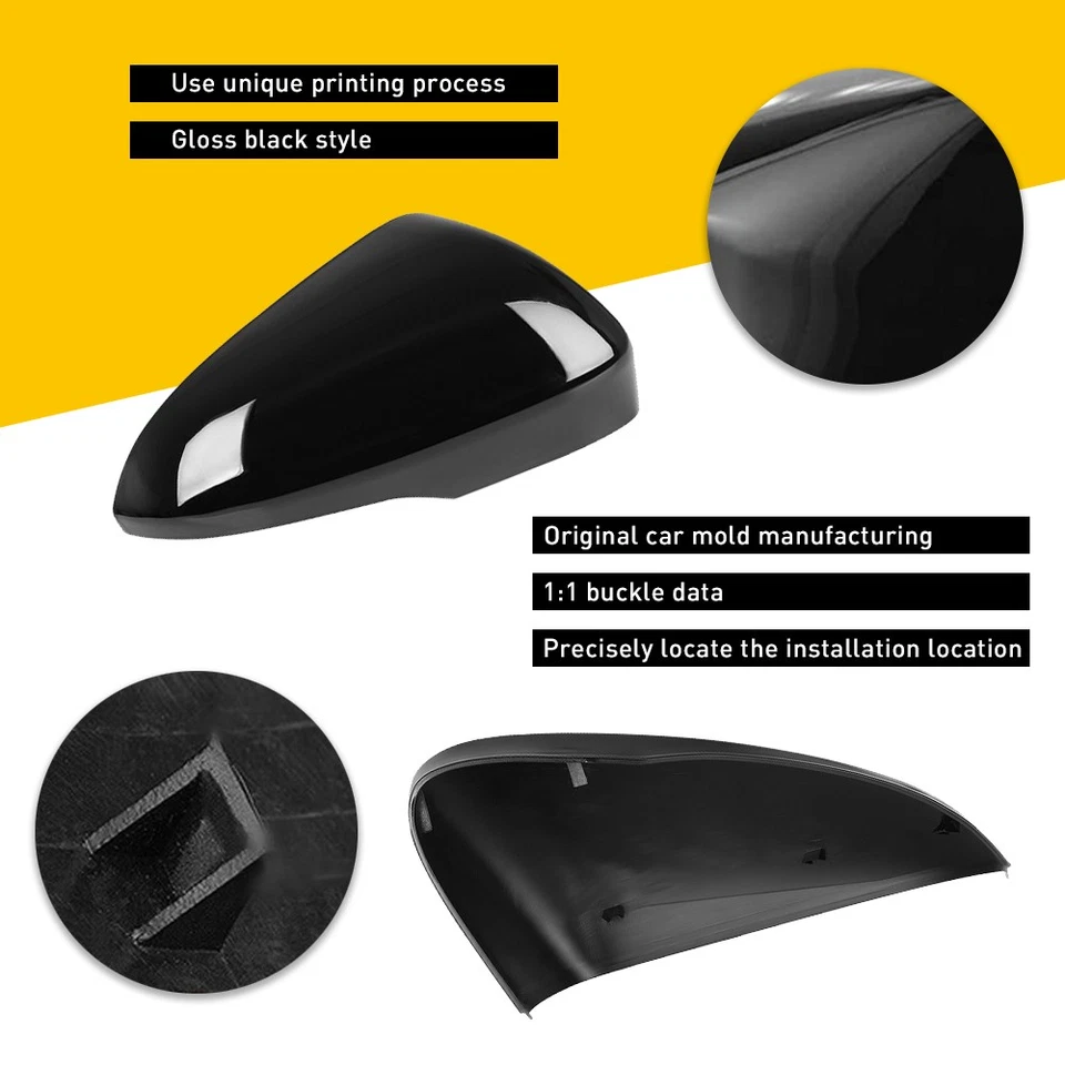 4xDriver & Passenger Side Rearview Mirror Cover Cap For Ford Fusion 02RVP1201ABK — 第 4/4 张图片