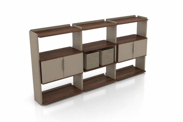 Design BüCherregal Wohnzimmer Modern Modular Holz Beige System-image