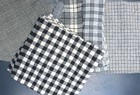 66 Pc. Lot 10 × 10" wool fabric squares remnants black gray neutrals