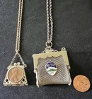 Vintage Jewelry Mesh Purse Necklace Souvenir Penny Rocky Mountain Park — photo 3