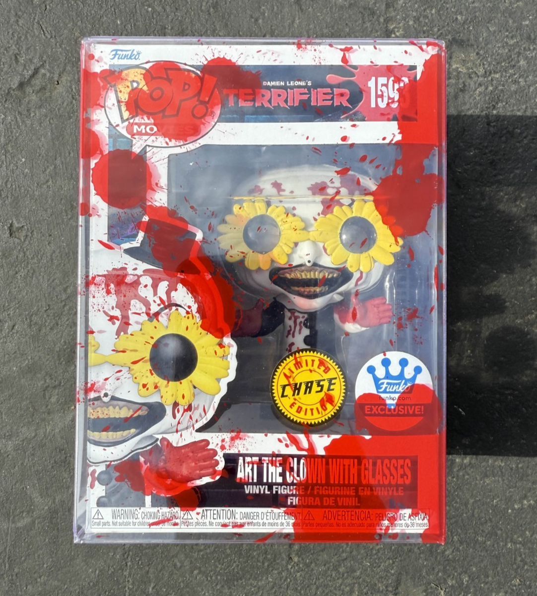 Funko Pop! Terrifier Art the Clown With Glasses #1593 Bloody CHASE
