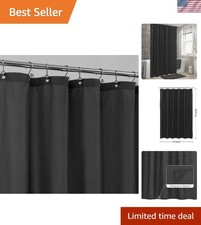 Luxury Blackout Waterproof Shower Curtain 72x72 - Soft Polyester with Weights