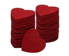 Felt Hearts Cutout for Valentine s Day Wedding Decoration Scrapbooking 50mm Red