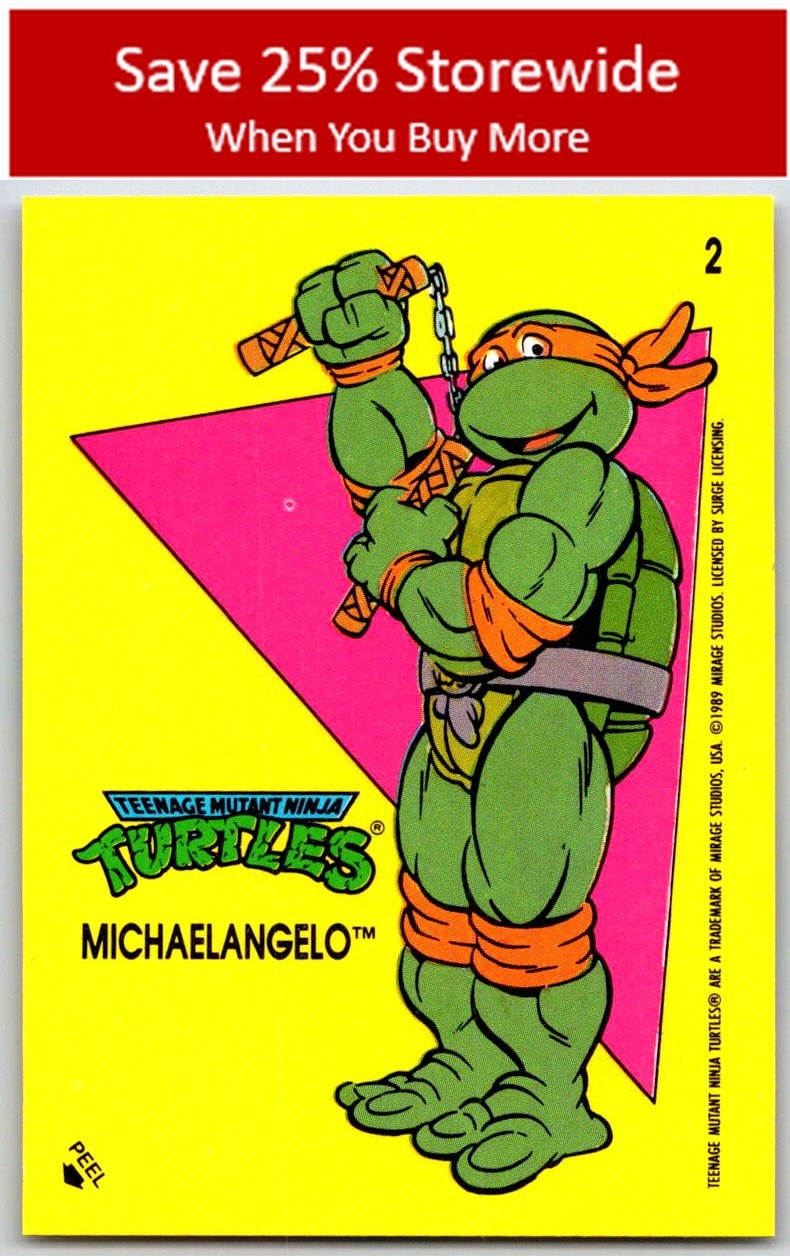 Michaelangelo 1989 Topps Teenage Mutant Ninja Turtles Stickers (Series One) #2