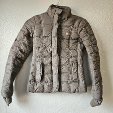 Abercrombie Kids Quilted Down Puffer Jacket Brown Youth Medium Cozy Winter X103