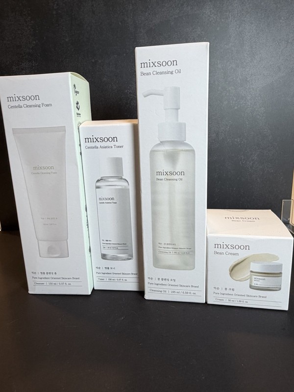Mixsoon Bean Cleansing Oil Cream Centella Toner Cleansing Foam 4pc Set New