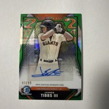 2024 Bowman Draft Chrome James Tibbs III CLASS OF 24 Green Refractor Auto 41/99