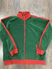 33 Degrees Unisex Ugly Christmas Glitter Sparkling Red Green Jacket XXL