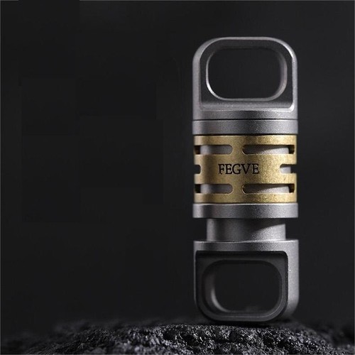 Brass Titanium Quick Release Swivel Keychain Round Carabiner Clip KeyChain Ring - Picture 7 of 16