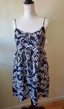 Nine West Junior's L Dress Sweatheart Neck Peekaboo Spaguetti Strap Black/White