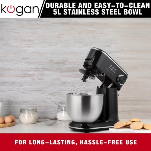 Cake Mix Master 5L Kitchen Stand Mixer w/ Whisk Beater Dough Hook 12-Speed Tilt - Picture 6 of 16