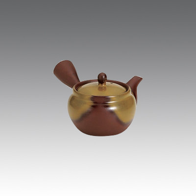 Japanese teapot - SOZAN 390 ml/cc Brown & Ocher - kyusu with stainless steel net