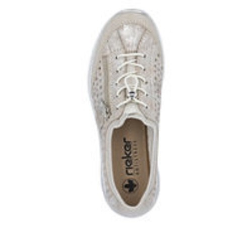 Rieker Damen Slipper Sneaker Sneakers Halbschuhe Schuhe beige L32P6 - Picture 4 of 11