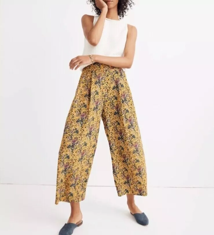 Madewell x Karen Walker 100 Silk Floral Potter High Waisted Wide