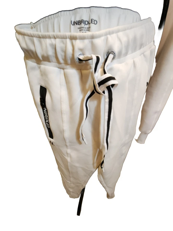 BRAND,UNBRANDED, CASUAL ACTIVE SPORT PANTS/JACKET XS WHITE W/ BLACK LOGOS GIRLS - Image 3 of 4