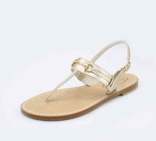 Sandali da donna infradito bassi gioiello in pelle Capri Positano Capresi cuoio 