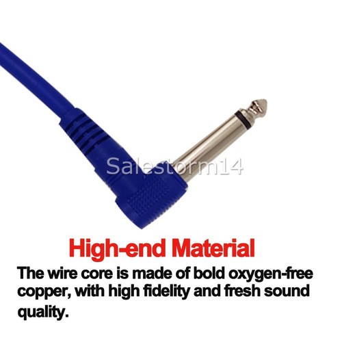 Set 6 Pack Plug Angled Leads Cables Patch For Guitar Effect Pedal 6.35mm Jack AU - Picture 9 of 11