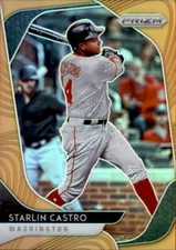 Starlin Castro 2020 Panini Prizm Neon Orange Card #144 85/100